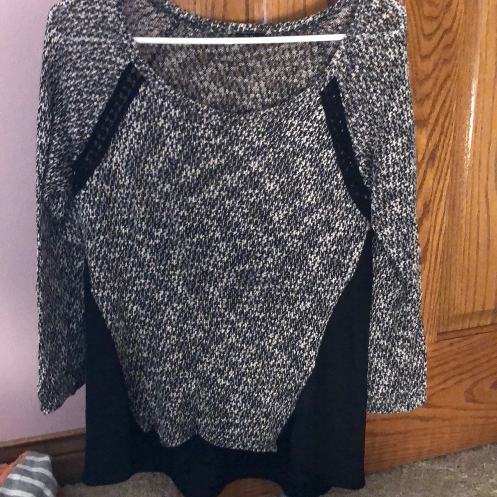 Black, white sweater